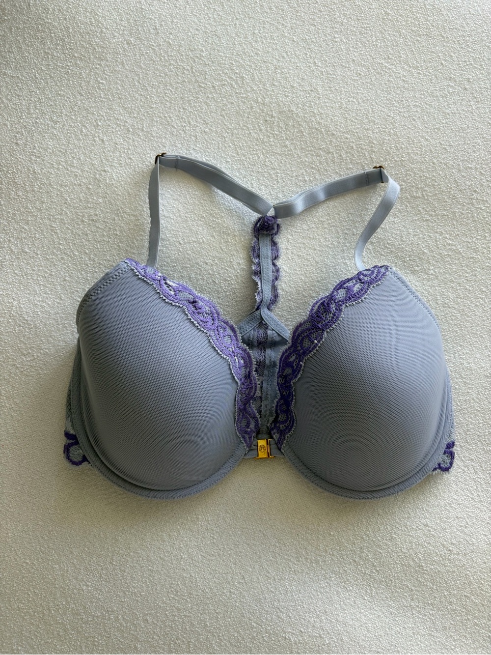 Light Lavender Lace-Trim T-Back Bra - Natori